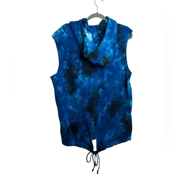 Cloth & Trim Blue Tie-Dye Sleeveless Hoodie - Picture 2 of 4